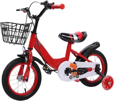 Kinderfiets 12 Inch - Loopfiets met wielen - Buiten spelen - Verstelbaar zadel - 3-10 jaar - Rood
