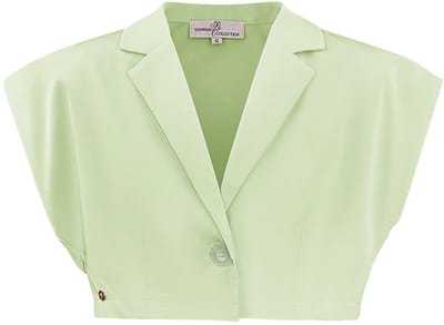 Geraffineerde Mouwloze Top in Elegante Jasstijl - Groen - Maat M