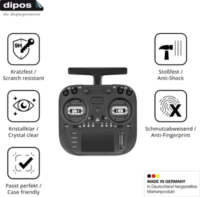 dipos – 2x Pantserfolie geschikt voor Radiomaster TX15 Max | 9H Screenprotector