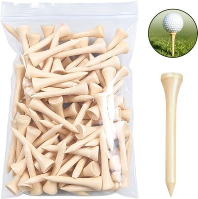 Professionele houten golftees (verpakking van 100) — Verkrijgbaar in diverse kleuren en maten — Hoge golftees — Vermindert zijspin en wrijving — Houten tee-houders — Tee-pegs