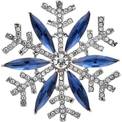 2 Stijlen Beschikbaar Strass Sneeuwvlok Broche Herfst Winter Design Mode Feestspeld Accessoires van Hoge Kwaliteit blauw