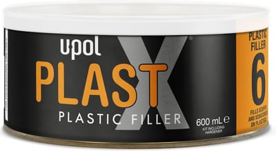 U-POL PLAST-X 2K Flexibele Kunststof Plamuur ZWART 600ml