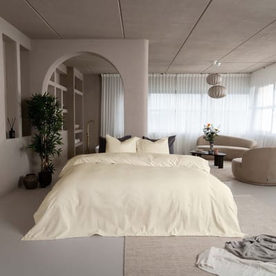 Kayori Showa Dekbedovertrek Flanel - 140x200-220 + 1 sloop - Eenpersoons - Offwhite