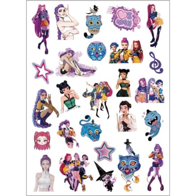 Mooie Nieuwe Aankomst Demon Hunter Tijdelijke Tattoos High-end Cartoon Anime en K-Pop Meisjesgroep Perifere Tijdelijke Tattoo Stickers W144039WW-