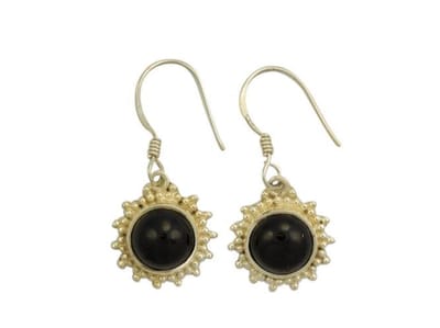 Zilveren oorbellen Onyx 925 zilver (incl. oorbelstoppers)