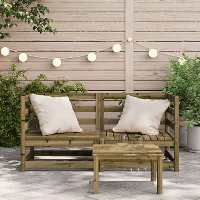 vidaXL - Tuinhoekbanken - 2 - st - 70x70x67 - cm - geïmpregneerd - grenenhout