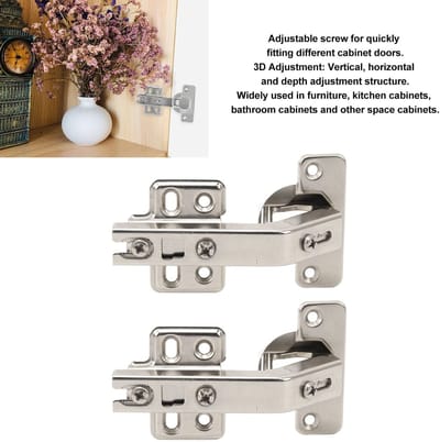 Dailygoods- Scharnier 135° Hoogwaardig Staal - Scharnier Reparatie Plaat - 3D Verstelbaar - Zachtsluitend - Set van 2 - Geschikt voor Keukenkasten - Kastdeurscharnier