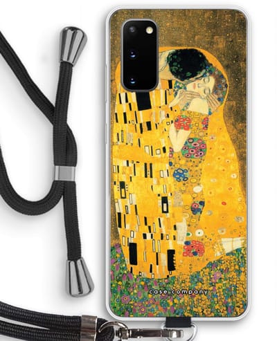 Case Company® - Hoesje met koord geschikt voor Samsung Galaxy S20 hoesje met Koord - Der Kuss - Telefoonhoesje met Zwart Koord - Bescherming aan alle Kanten en Over de Schermrand