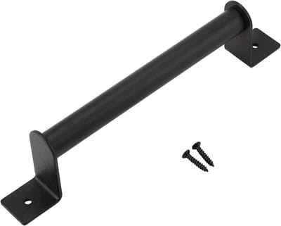 Dailygoods- Schuifdeurhendel Zwart - Carbon Staal - Vintage Deurhendel - Voor Schuifdeur/Cabinet - 23x5.5cm - 192g Schokbestendig - Deurenhandgreep
