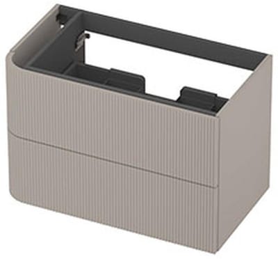 INK - Links Afgeronde Onderkast Gelakt 2 Laden Softclose met Gefreesd Front Tbv Grepen - 800x450x520 Mm - Mat Kasjmier Grijs