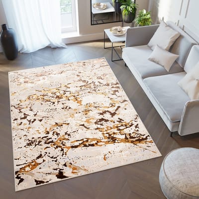 Tapiso Golden Vloerkleed Tapijt Woonkamer Laagpolig Maat- 140x200