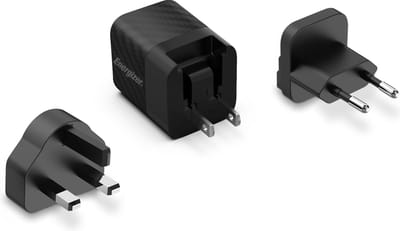 Energizer A20MU Multi Plug Oplader - Reisstekker (US, UK, EU) | 20W - 4A (Zwart)