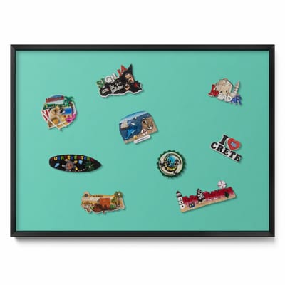 Tulup Magneetbord met Zwarte Frame - Munt Magneetbord in Effen Kleuren - 70 cm x 50 cm - Muntkleur - Magnetisch Bord Rechthoekig - Magnetisch Bord voor aan de Wand - Magneetbord met Effen Frame