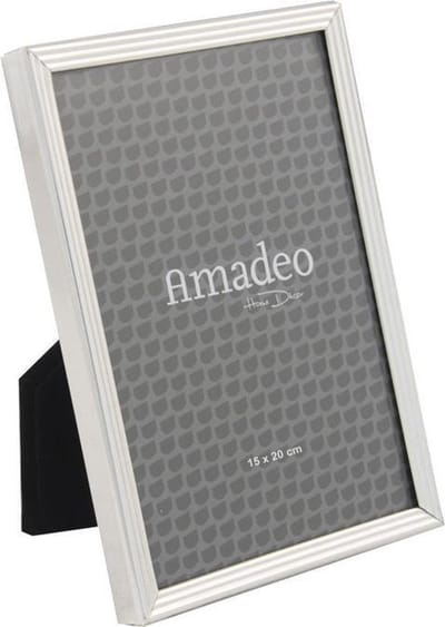Fotolijstje Milano Smalle Rand/ribbel Verzilverd - 15x20cm - AM-439113
