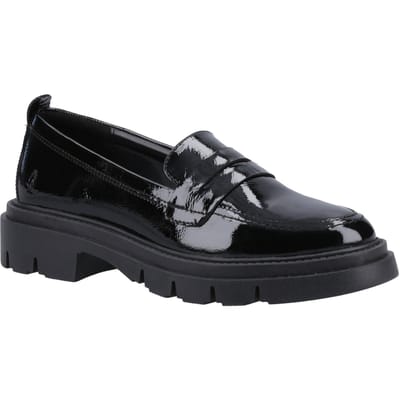 Hush Puppies Reece Leer Vrouwen Zwarte Loafers