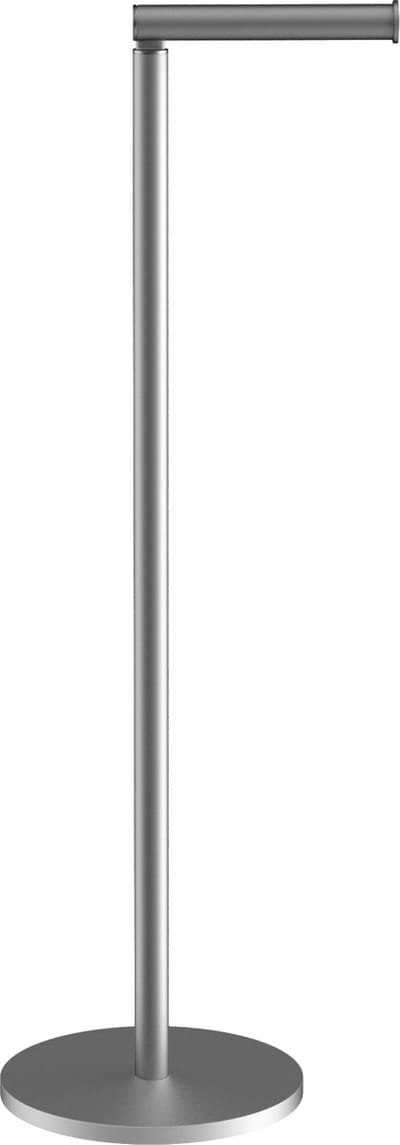 Intirilife Toiletrolhouder in Zilver - Hoogte 55 cm -multifunctionele roestvrijstalen vrijstaande met geïntegreerde reserverolhouder voor badkamer en WC