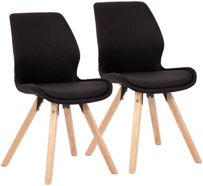 CLP Luna Set van 2 Eetkamerstoel - Modern - Rugleuning - 136 kg - Stof/zwart