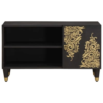 vidaXL - TV - Kast - Zwart - 80 - x - 33 - x - 46 - cm - Massief - Mango - Hout