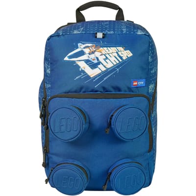 LEGO City Petersen School Backpack, voor een jongen, Blauw, Rugzak, maat: One size