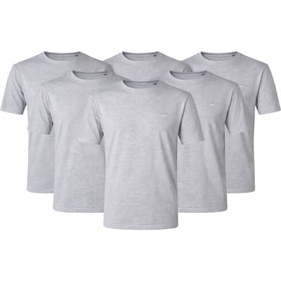 McGregor Premium T-shirt 6-pack Grey Melange Size: S | Basic T-Shirts Outlet | Heren | Grijs
