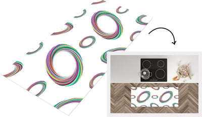 Keukenloper - Loper keuken - Ring - Regenboog - Patronen - 120x50 cm - Keukenloper vinyl