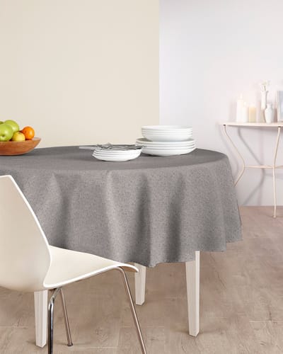 Mistral Home - TAFELKLEED - linnenlook - Ø 150 cm - effen kleur - grijs