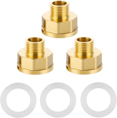 Premium messing adapter 1/2 inch naar 3/4 inch, 3 stuks reductie met afdichtring, ideaal voor waterleiding en verwarmingsbuizen, veelzijdig verloopstuk voor eenvoudige installatie