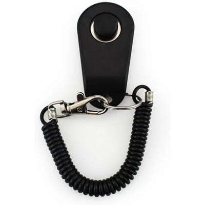 Clicker de dressage pour chien et chat avec dragonne, fournitures de dressage pour chiens et chats, clicker de dressage pour animaux de compagnie, fournitures pour chiens, dressages de chiens noir