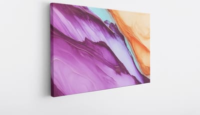 Saammp Canvas Schilderij - Paars oranje - Abstract kunstwerk - 30x20 - Foto op canvas - Wanddecoratie - Muurdecoratie Woonkamer - Slaapkamer decoratie - Canvas Print