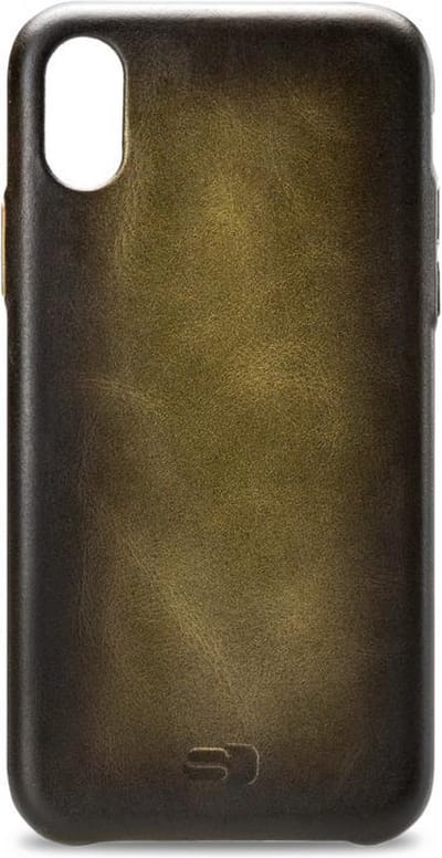 Senza Desire Echt Leer Backcover voor de iPhone XS Max - Burned Olive