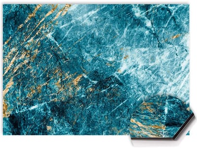 KitchenArt - Deep Ocean Marble Spatscherm - 60x30 cm - Spatscherm Achterwand Keuken - Spatwand Keuken