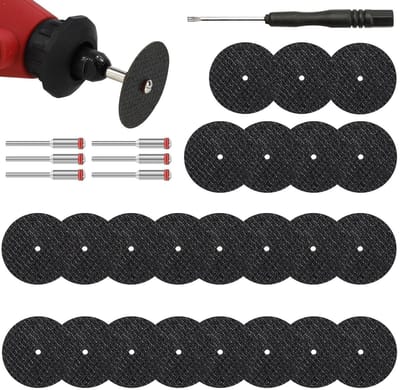 Doorslijpschijven set, 60 stuks, 32 mm, glasvezel versterkt, voor hars en metaalbewerking