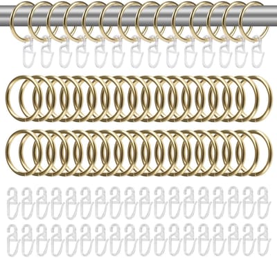 Dailygoods- Gordijnringen 30 mm - 100 Stuks - Metalen Ringen - Haken - Raamdecoratie - Woondecoratie