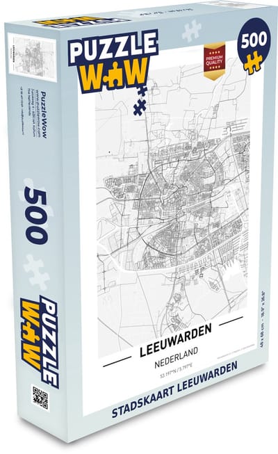 Puzzel Stadskaart Leeuwarden - Legpuzzel - Puzzel 500 stukjes - Plattegrond