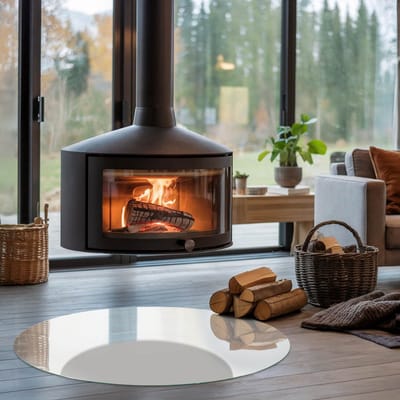Coloray Vloerplaat Houtkachel - Vloerplaat Openhaard - 100 cm x 100 cm - Houtkachel Accessoires - Grijs Vloerplaat Kachel - Plaat Kachel - Plaat voor Onder Houtkachel - Open Haard Accessoires - Onderplaat