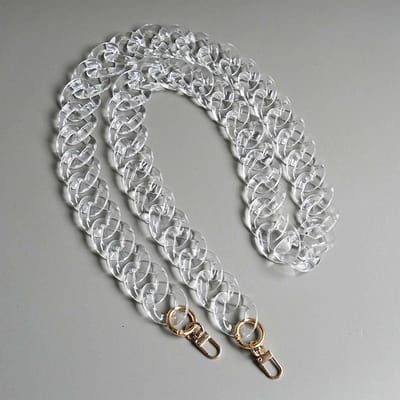 Transparante Acrylaat Schouderband voor Handtassen, Vervangende Handgreep, Breedte 3 cm, Lengte 120 cm, Ideaal voor Mode en Comfort