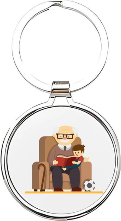 Akyol - opa & kleinzoon Sleutelhanger - Opa - de allerliefste opa - opa sleutelhanger - grootvader sleutelhanger - sleutelhanger voor opa - familie sleutelhanger - verjaardagscadeautje - cadeau voor opa - grandfather - pake - 4 x 7,5 CM
