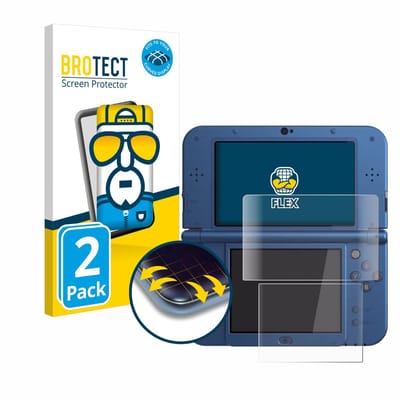 BROTECT - Screenprotector voor Nintendo New 3DS XL - Folie Beschermfolie transparant volledig dekking - 2 Stuks