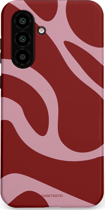 Casetastic hoesje geschikt voor Samsung Galaxy A36 / Samsung Galaxy A56 - Dubbellaagse bescherming - Roze Rode Framboos Blobs - Fashion Case - Bordeaux Lila