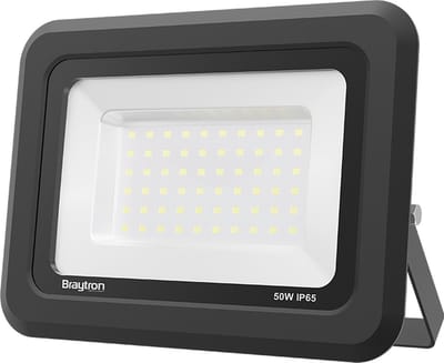 Braytron LED Buitenlamp - Schijnwerper - Breedstraler Floodlight -Grijs -Waterdicht IP65- 50W- 4000K wit licht