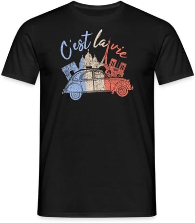 Citroën 2CV C'est La Vie Slogan T-Shirt Heren