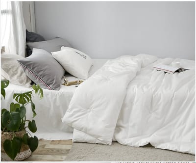 100% katoen Enkele Zomer dekbedden(geschikt voor indoor temperature >20℃)-200x220cm -Anti Allergie-Wasbaar-Moonlicht Wit