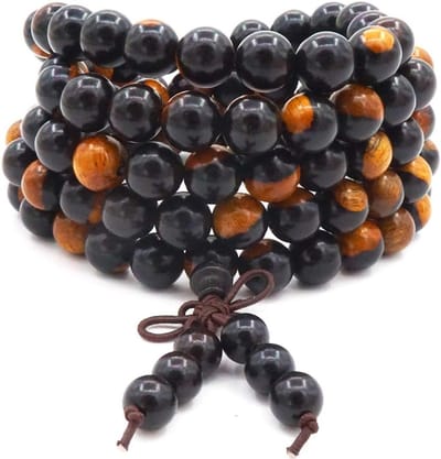 8mm Houten Gebedskralen Mala Armband met Yin en Yang Symbool voor Meditatie en Yoga