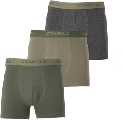 Heren effen boxershorts van katoen - Green / Antracite Mel - XL - 3 paar