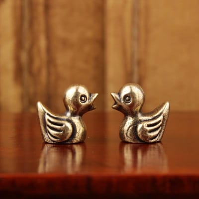 Vintage Messing Eend Mini Beeldjes Set-Dier Beeldjes Bureau Ornamenten Zak Decoraties Voor Huis Kantoor Decoratie Verzameling Cadeau