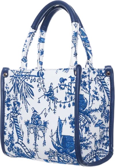 Signare – Luxe City Bag – Small – gobelinstof – Chinoiserie - Blue - Blauw