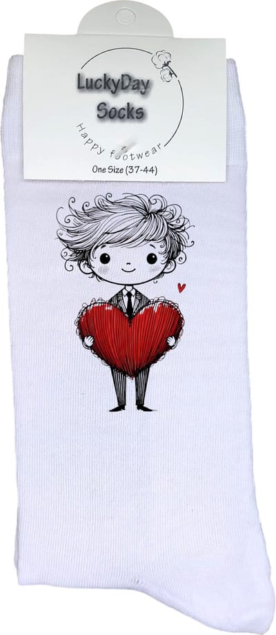 Valentijn cadeau - Valentijn sokken - Grappige sokken - Leuke sokken - Hem Haar sokken - Vrolijke sokken - Liefde - Trouw Cadeau - Vaderdag - Moederdag - Verjaardag cadeau - Bruiloft - Kerst cadeau - Leuk Cadeau - Socks maken Happy - 37-44 - Hart