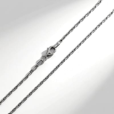 Cavill - 925 Sterling Zilveren Ankerketting - 50 cm - Elegant en Robuust - Zilveren Ketting met Karabijnsluiting - Voor Dames en Dagelijks Gebruik