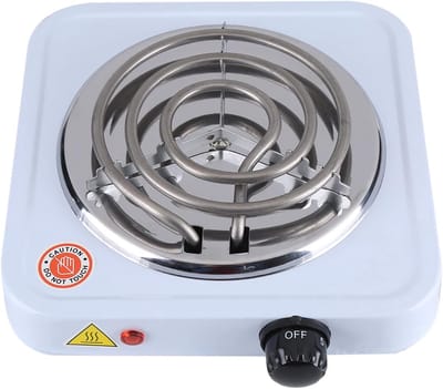 aladdien - Elektrische Kookplaat - 1000 Watt - Snelle Verwarming - Roestvrij staal - Koken en Verwarmen - Geschikt voor Koffie, Water, Thee - Compac...