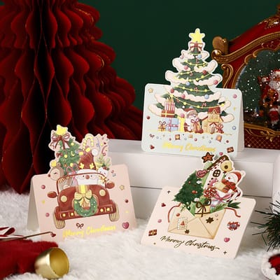 Giftmas Kerstkaarten - Wenskaarten - 30 Stuks - Met Enveloppen - 9.8x13.6cm-met goud bedrukte kerstgroetkaarten met enveloppen-geschikt voor familie-vrienden-collega's en klanten-als kerstgroet- en bedankkaartjes - Exclusief voor Kerstmis